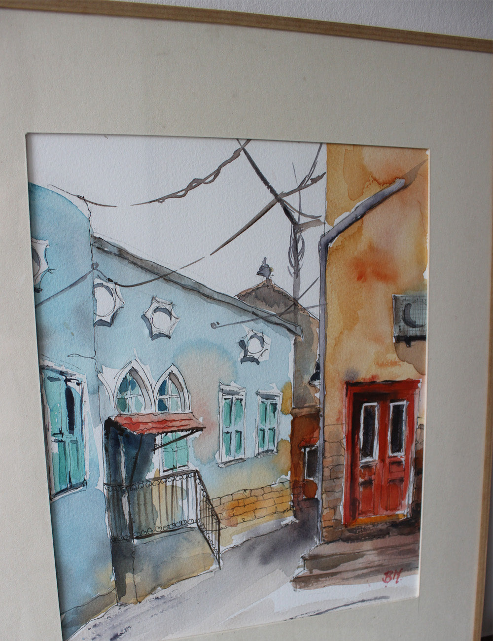 Original Watercolor One Day in Tyre, Lebanon 22X30