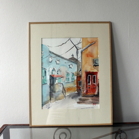 Original Watercolor One Day in Tyre, Lebanon 22X30