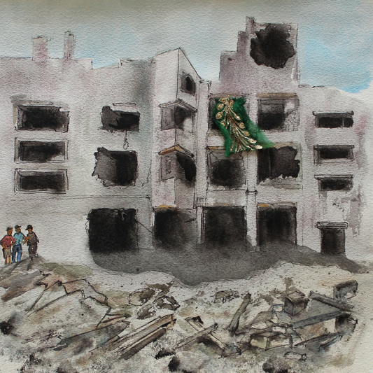 Original Watercolor War and Consequences Resilience