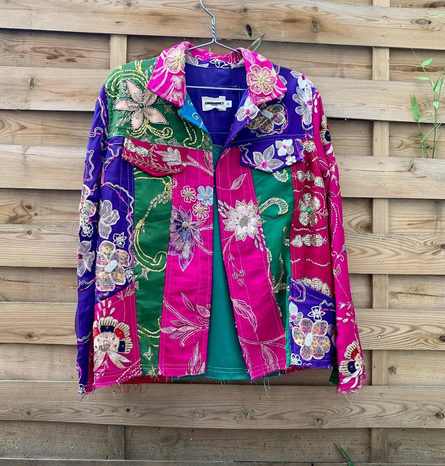 Unique Upcycled Multicolor Silk Jacket