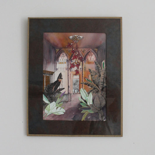 Original Watercolor and Mixed Media Jungle à Beyrouth 29X21