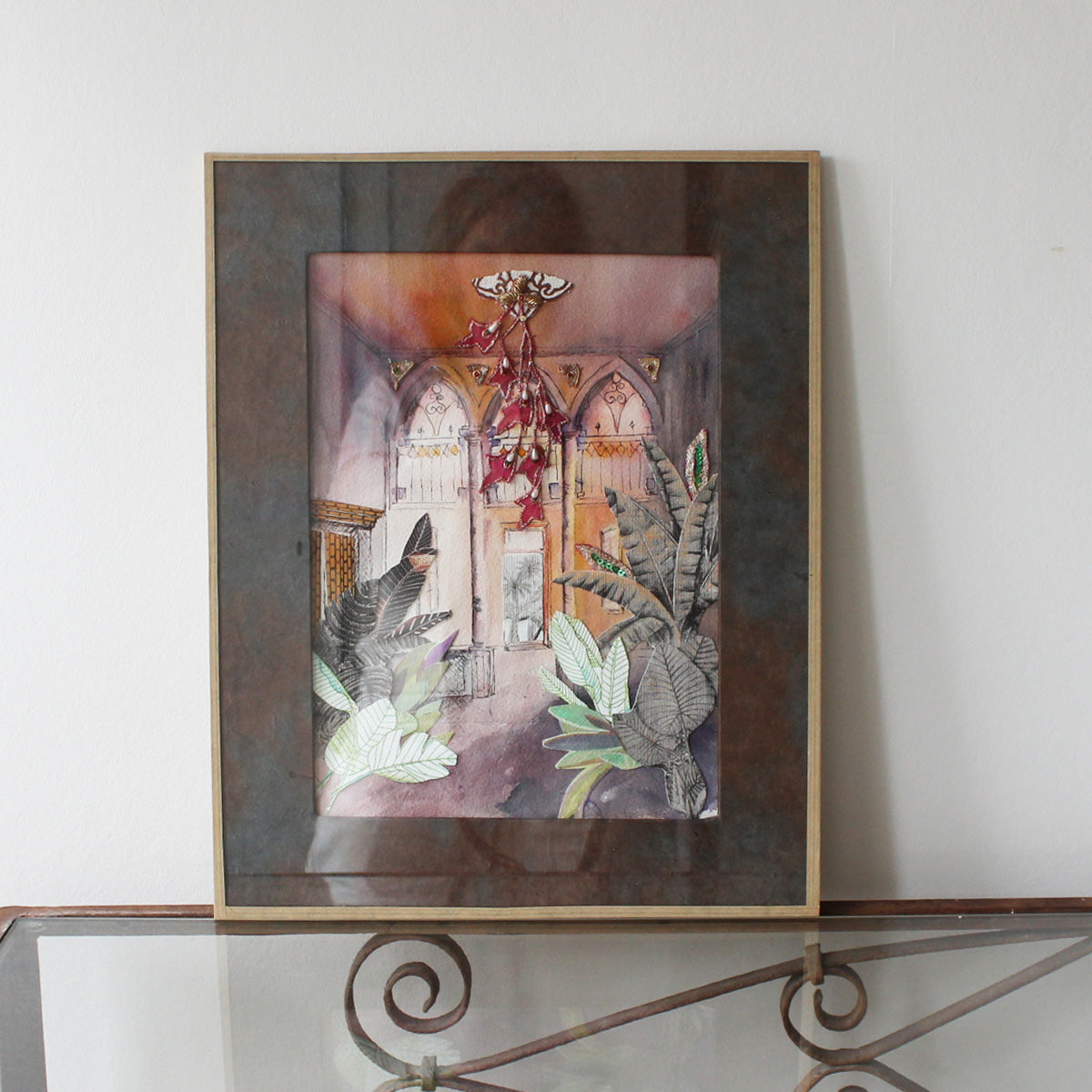 Original Watercolor and Mixed Media "Jungle à Beyrouth" 29X21