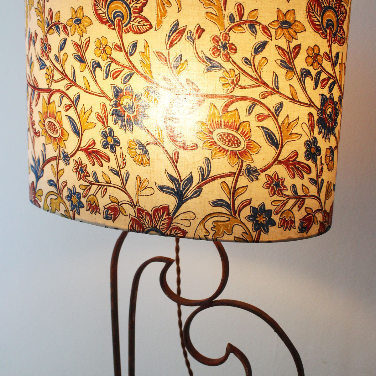 Vintage Beirut Gate Lamp: Swan-Inspired Design with Red Patina