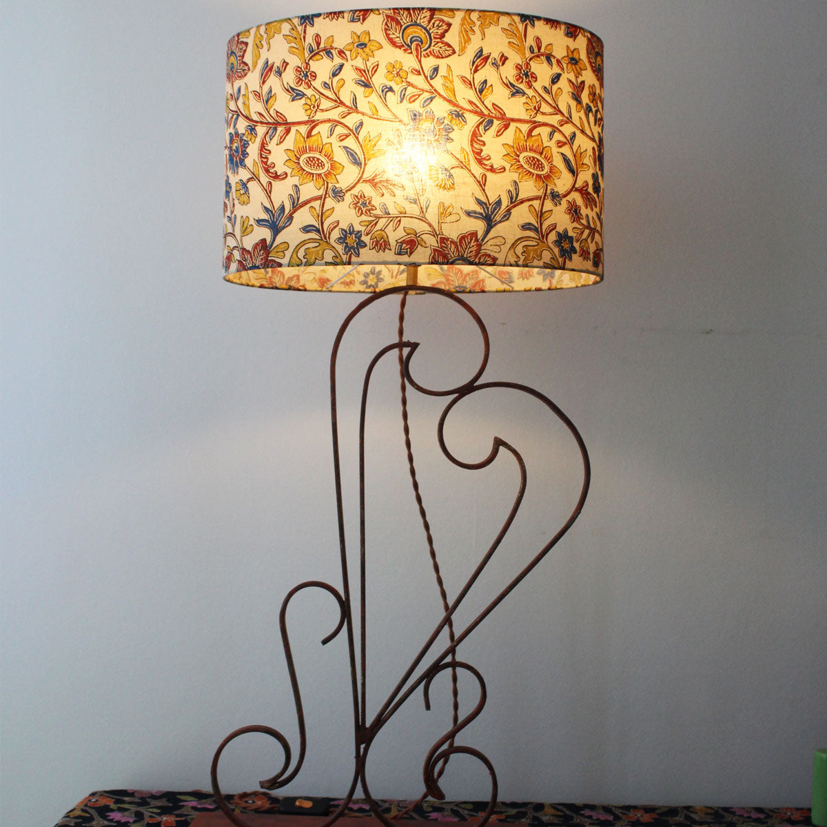 Vintage Beirut Gate Lamp: Swan-Inspired Design with Red Patina