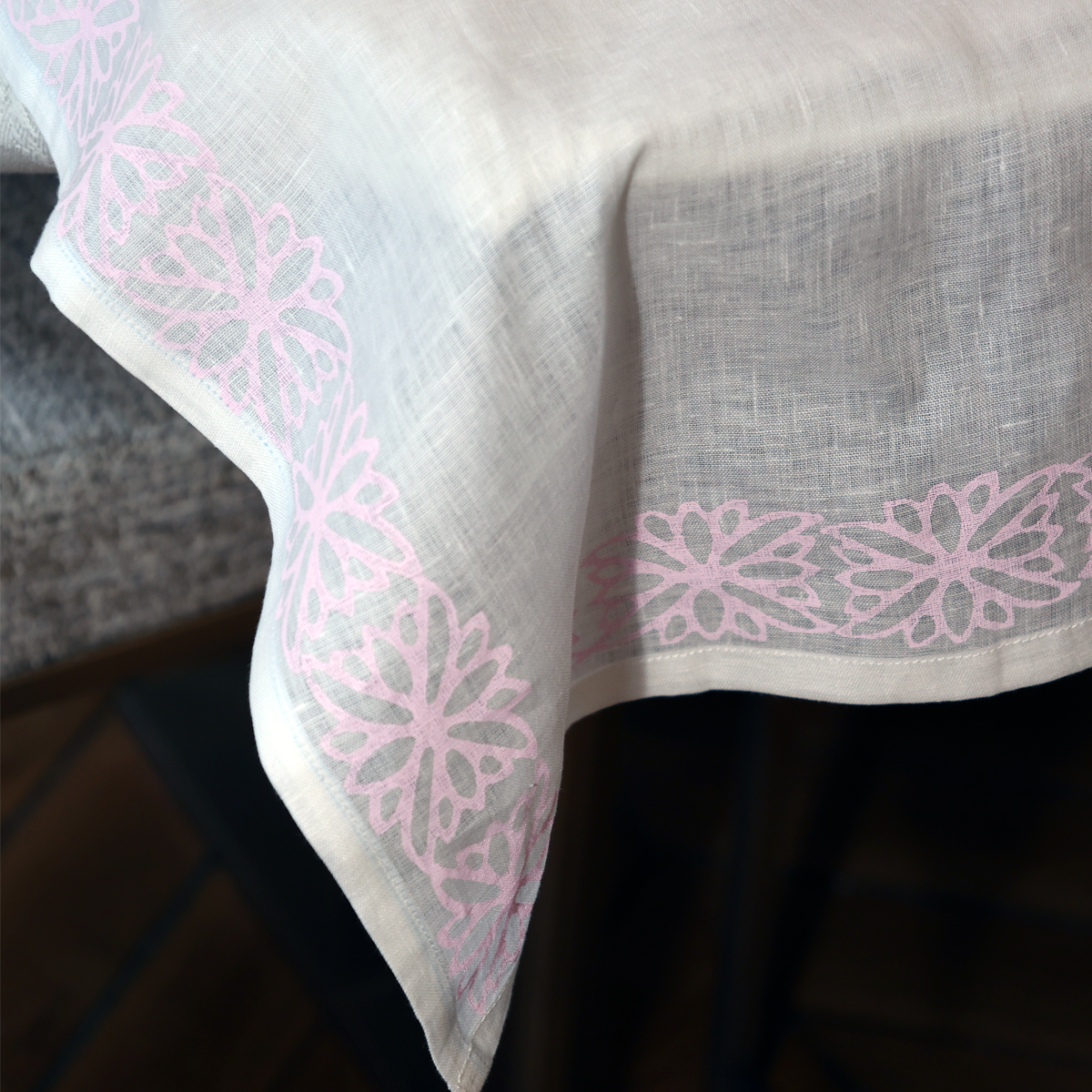Handmade Linen tablecloth Lilac