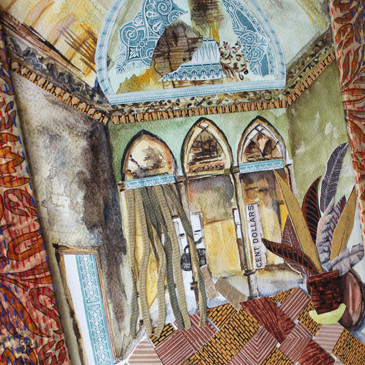 Original Watercolor and Mixed Media To leave or to stay 36X24