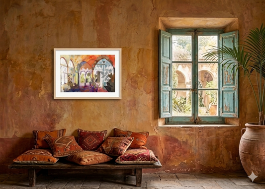 Original Watercolor and Collage Peace