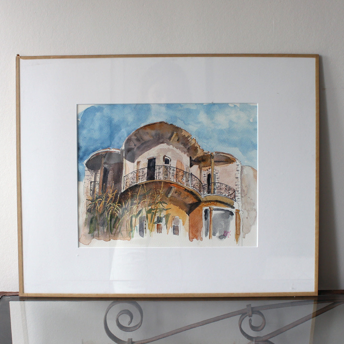 Original Watercolor The Beirut Curved House 38X30