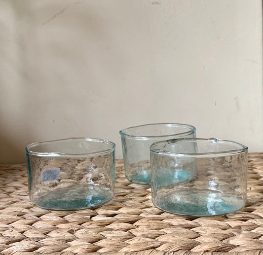 Set of 2 blown glass cups.