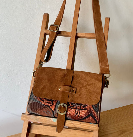 suede leather satchel bag