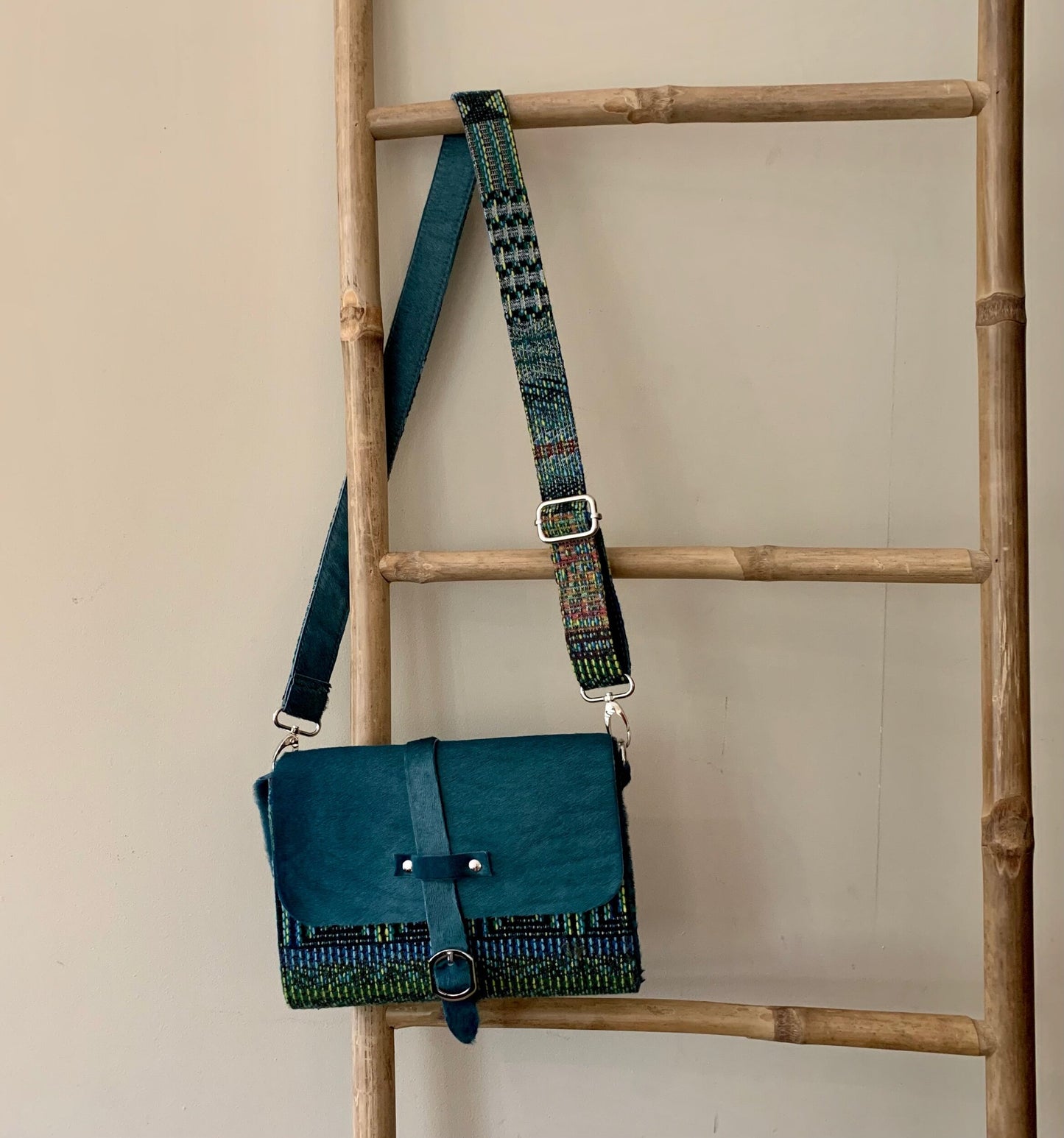 Unique Crossbody pony satchel bag, Go Green