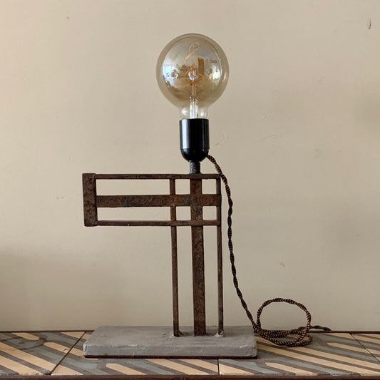 upcycled wrought iron desk lamp Sonja