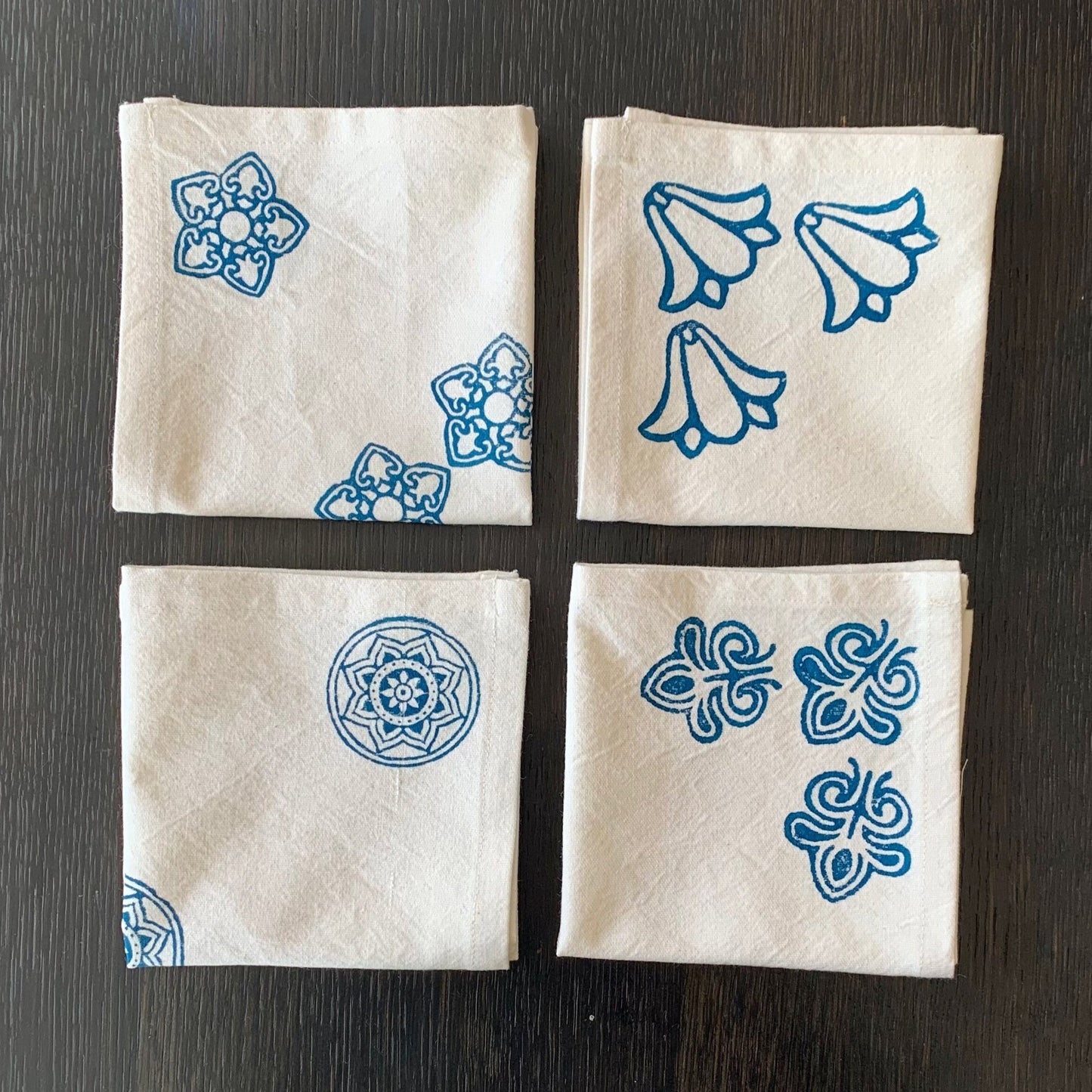 Set of 4 cotton block print placemats