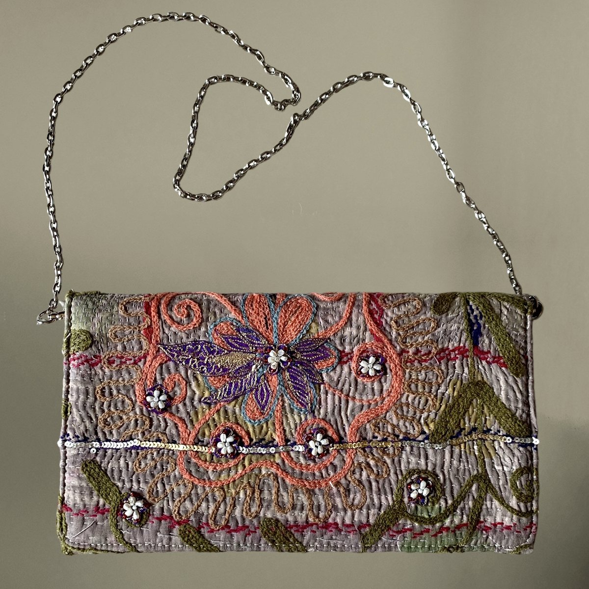 Vintage Suzani Clutch: Handmade with Sustainable Style