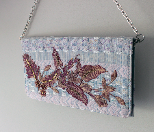 Romantic Lavender Embroidered Clutch