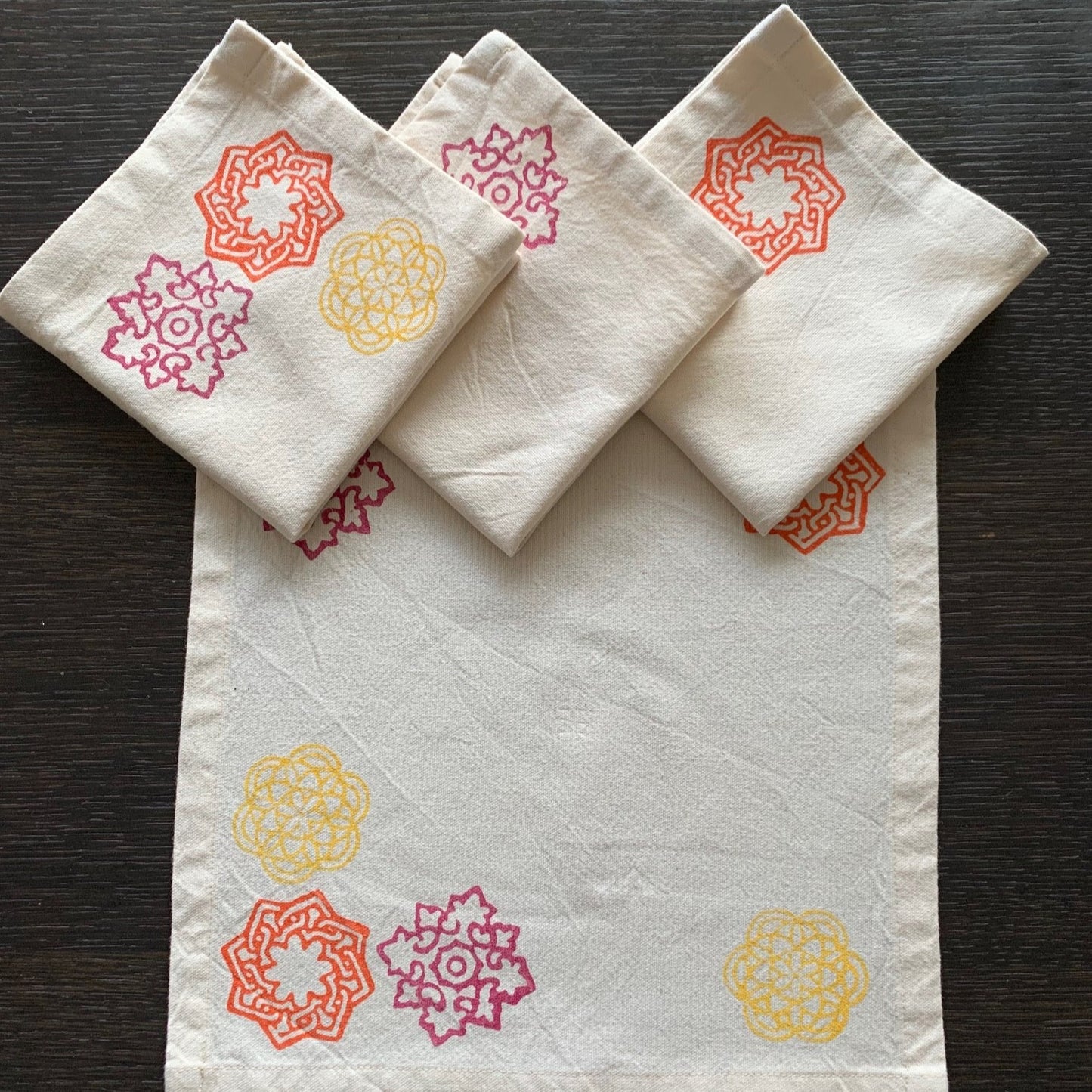 Serviette de table en coton imprimé floral