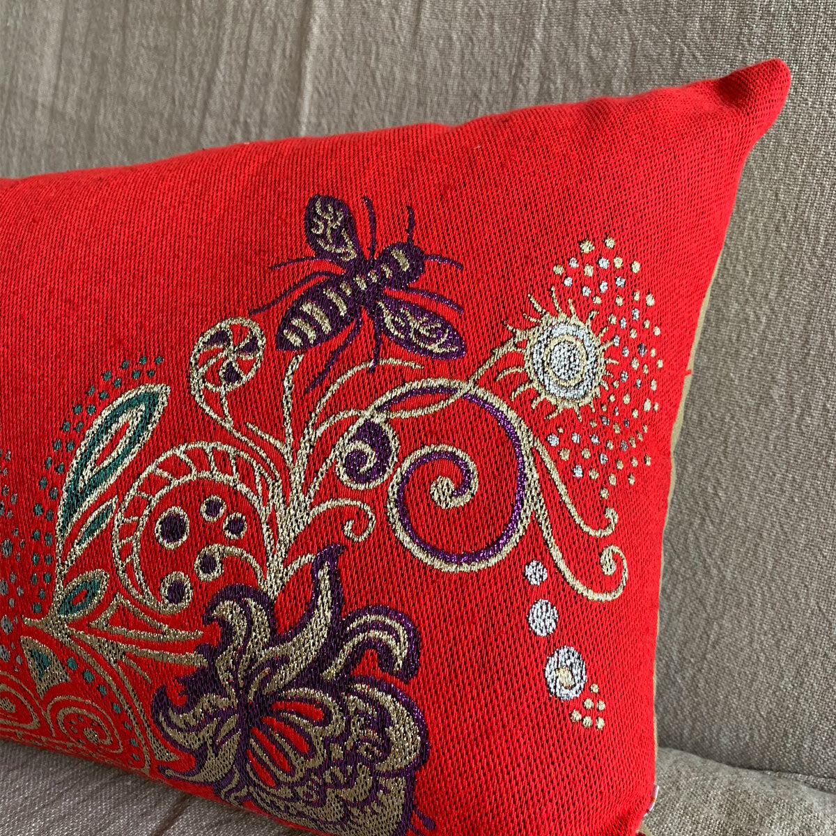 Unique Rectangular throw pillow The Red Hive