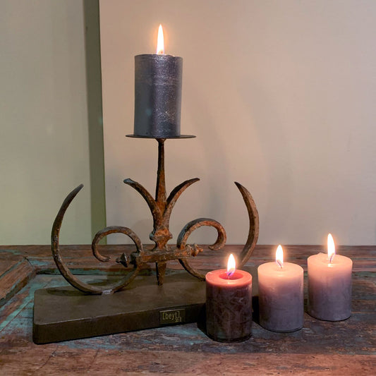 repurposed wrought iron candelabra