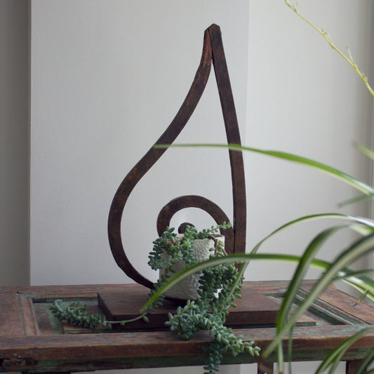 wrought iron upcycled candle holder Flamme