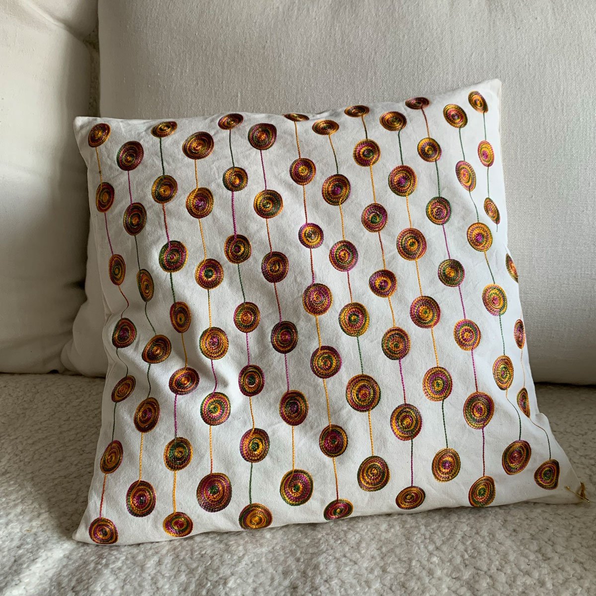 handmade embroidered pillow