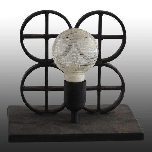 upcycled cast iron table lamp