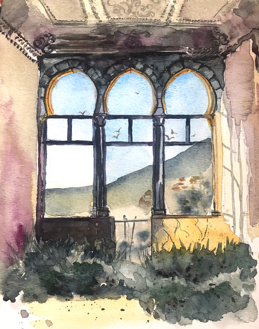 Original watercolor Les Hirondelles 22X30