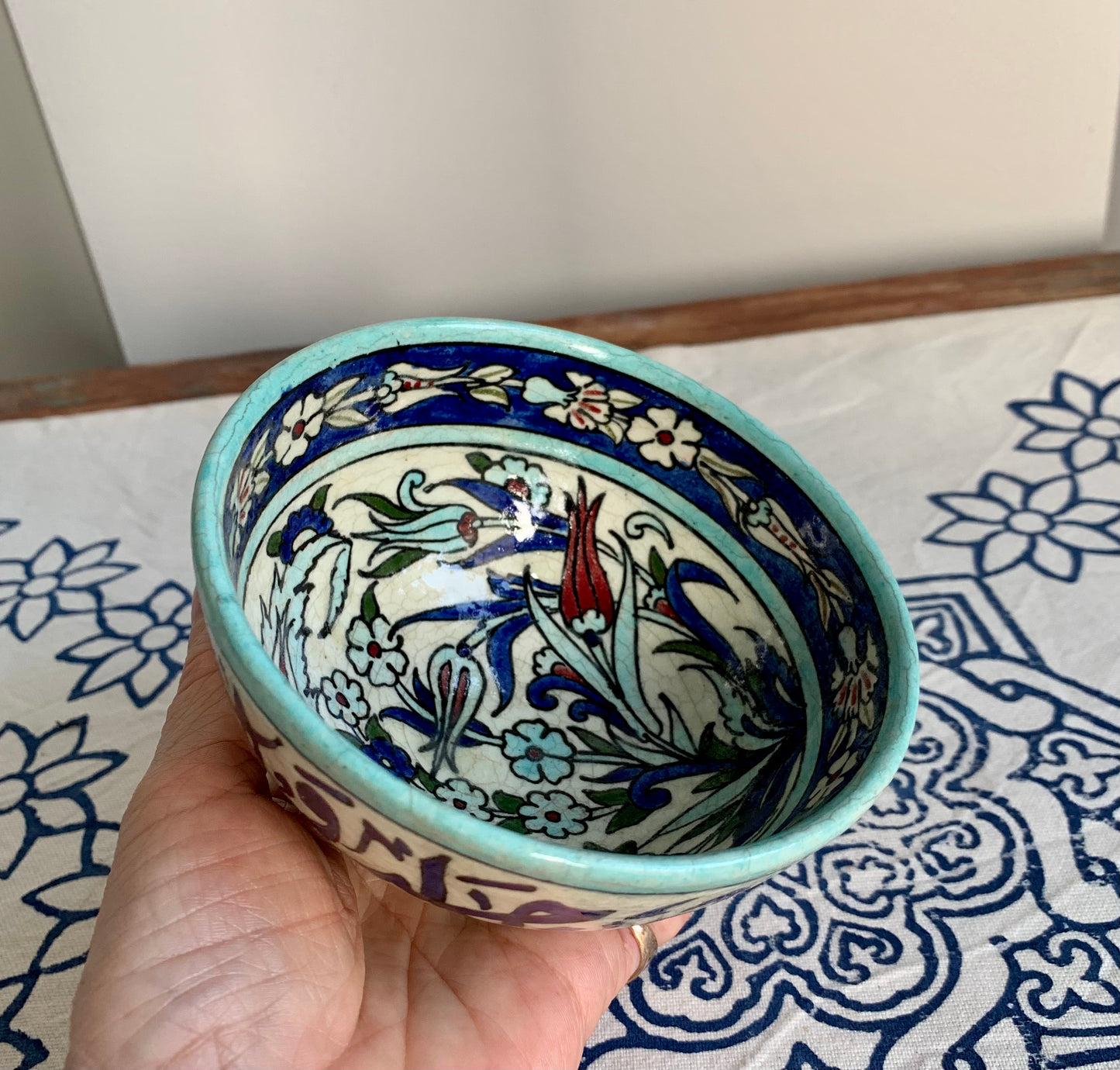 Hand-Painted Glazed Ceramic Bowl