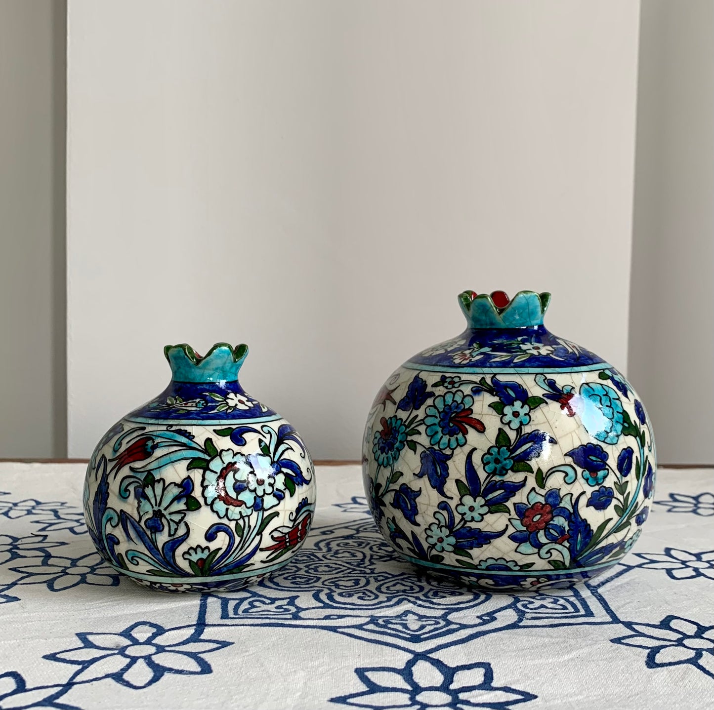 Hand-Painted Glazed Ceramic Pomegranate