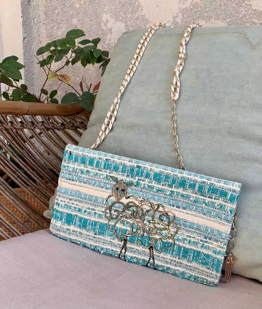 unique vintage fabrics purse A sheep