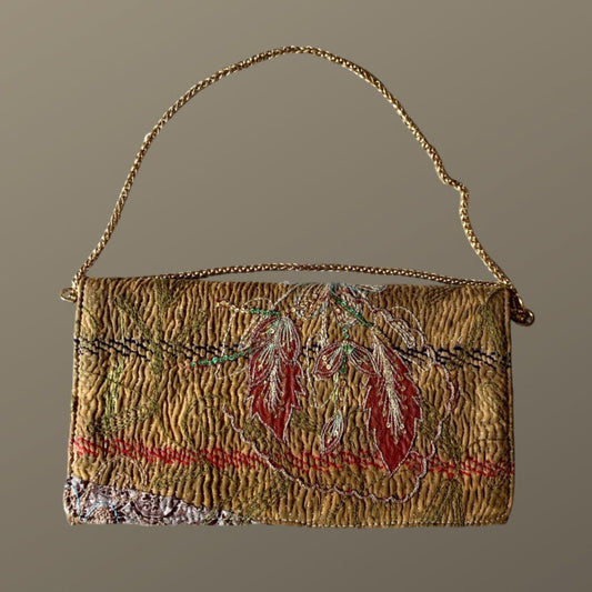 Handcrafted Copper Orange Clutch - Sustainable and Ethical Fashion