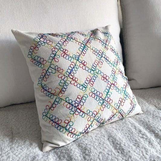 hand embroidered pillow