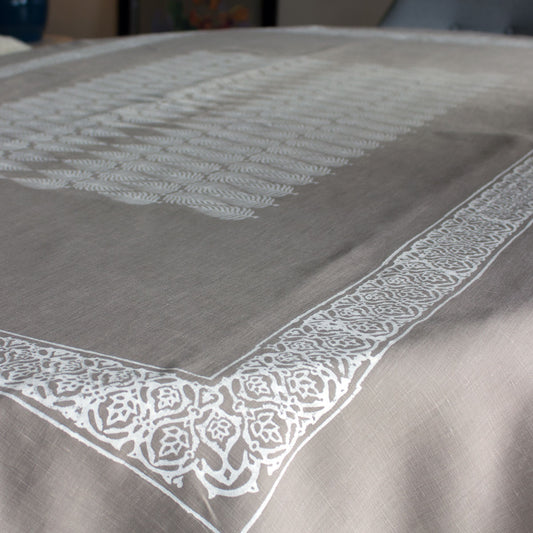 block print tablecloth 100%linen