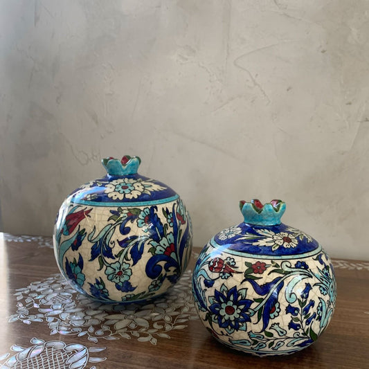 Hand-Painted Glazed Ceramic Pomegranate