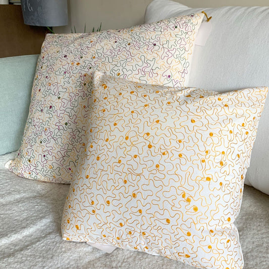 Embroidered Aghabani pillowcase Scoubidou Gold