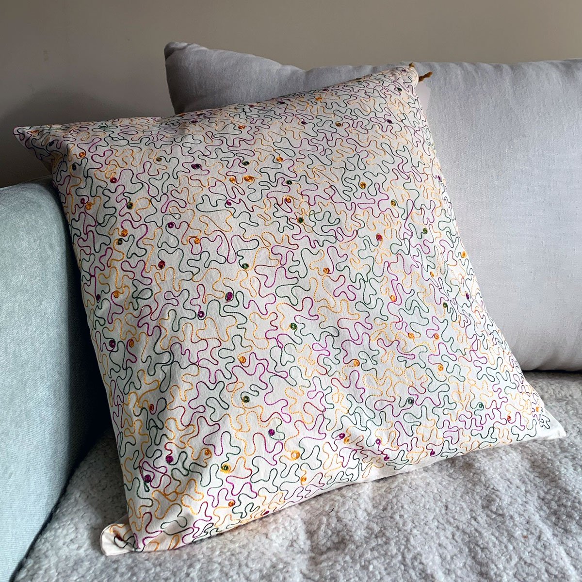 embroidered pillowcase
