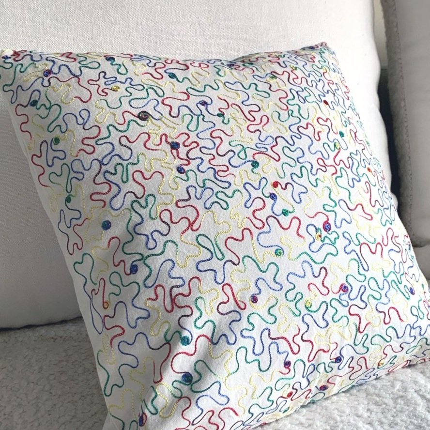 Embroidered Pillow Cover Scoubidou RGB