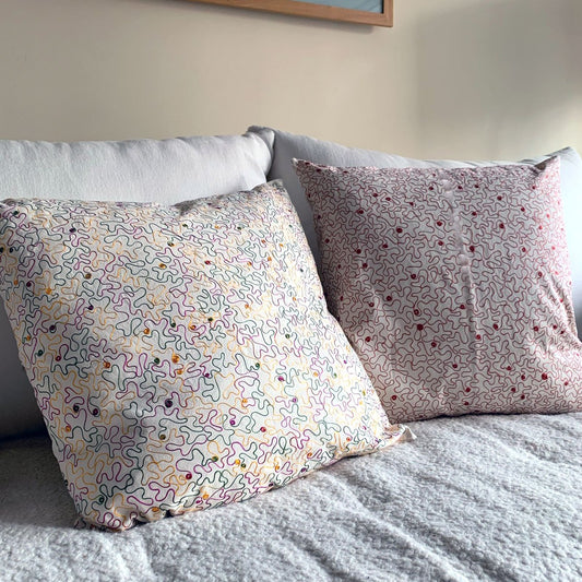 Embroidered pillowcase Scoubidou Pastel