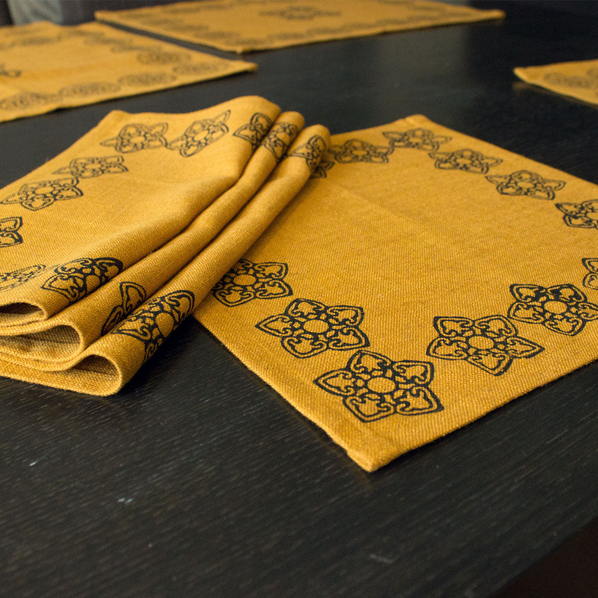mustard linen napkins