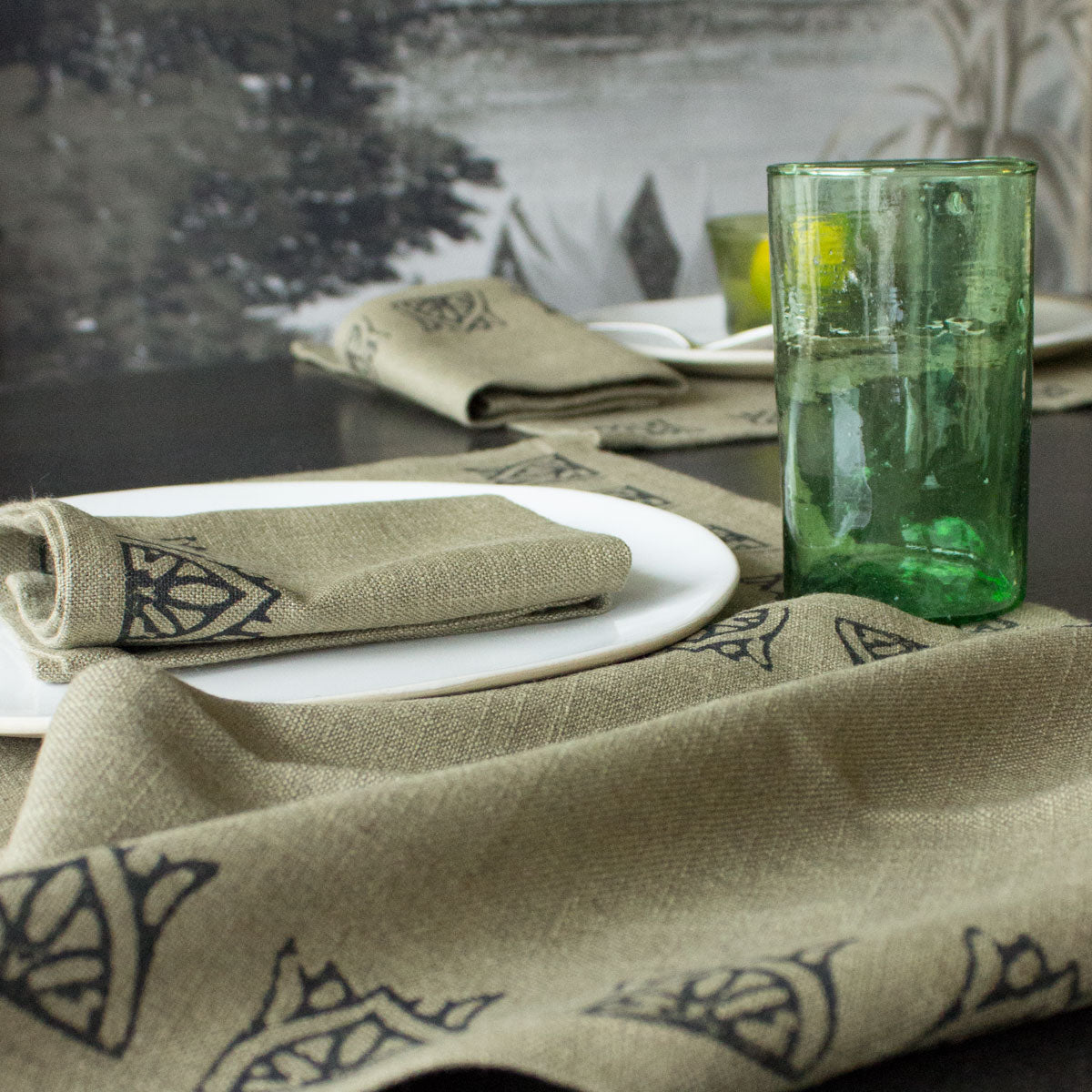 ethnic style block print placemats