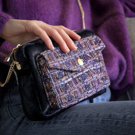 unique dark blue pony handbag