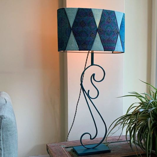 Repurposed table lamp Swan Turquoise