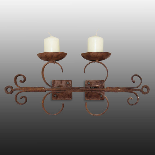 Upcycled wrought iron wall candle holder Mery